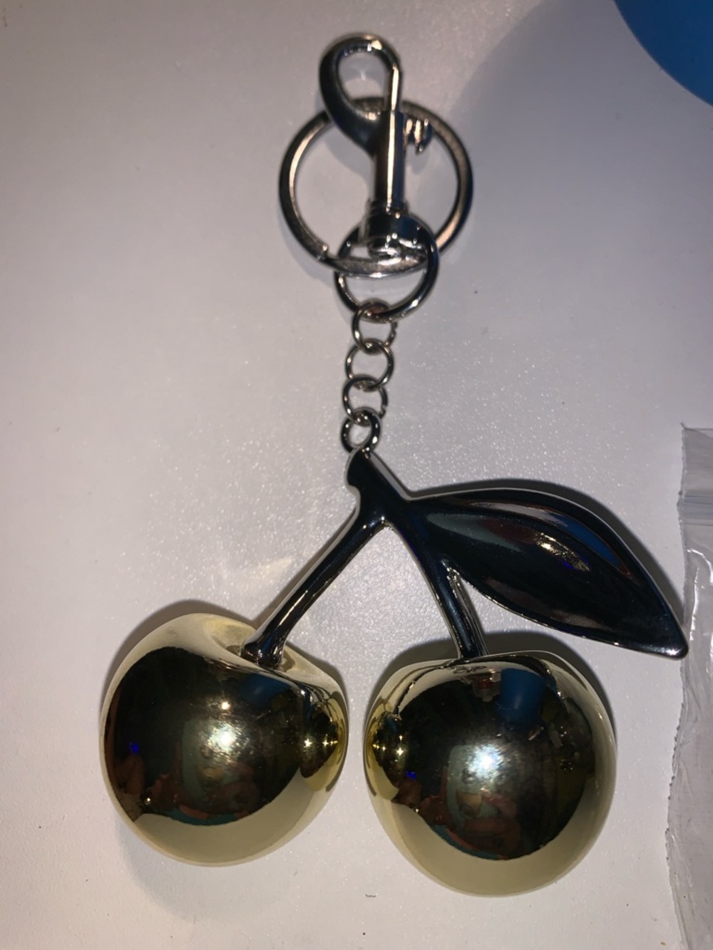 Cherry Keychain Charm - Gold & Silver